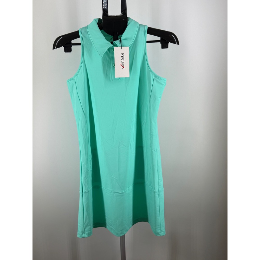 SwingDish Womens Sleeveless‎ Golf Dress Mint Green Polo Collar XS NWT